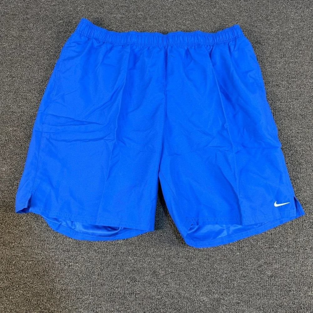 Nike Swim Shorts Mens XXL NESSA558 Blue Mesh Lined Athletic NEW